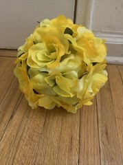 4 Counts Of 6″ Yellow Flower Kissing Ball Wedding Rose Party Pomander.