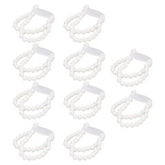 10 Pcs Pearl Wrist Corsage Bracelet Elegant White Pearl Elastic Wedding Band