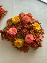 2 Pcs Spring Floral Candle Rings Wreaths for Pillars Home Table Window Deco