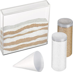 Acrylic Unity Ceremony Set with 2 Containers of Colored Sand, 1.25″, Clear,Us852