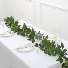 6 ft Green Silk Rose Leaves Garland Artificial Hanging Greenery Vine Events