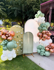 Sage Green and Rose Gold Balloons, 24Pcs 12 Inch Sage Green White Metallic Rose