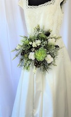Frosted Winter Succulent Silk Wedding Bouquet