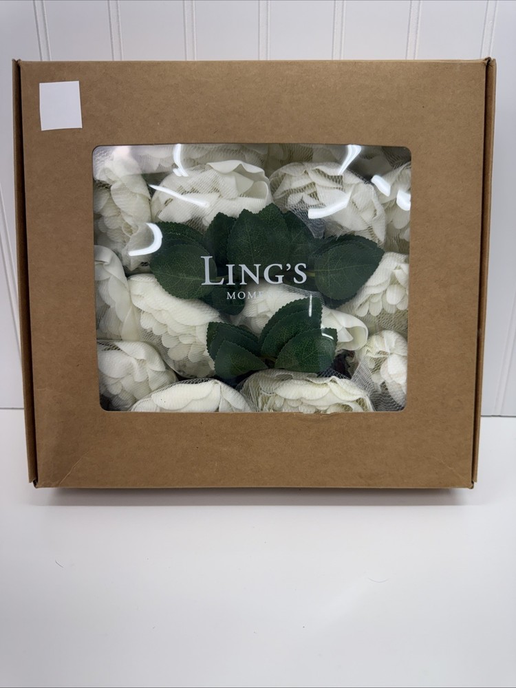 Ling’s Moment Peony 16pcs Ivory Light Ivory Blooming Peonies Artificial Flowers