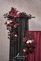 Ling’s Moment Pink Artificial Wedding Arch Flowers Kit Pack of 4, 2pcs Hangin…