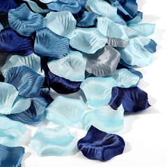 Tigeen 1200 Pcs French Dusty Blue Silk Rose Petals Artificial Flower Petals for