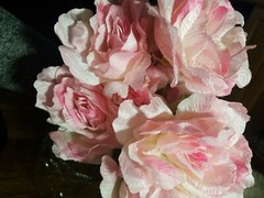 12 Blush Pink Artificial 4″ Open Roses Silk Wedding Flowers Bouquet Fake Faux