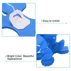 6Pcs 9.8ft Four-Leaf Paper Flower Garland Hanging Streamers, Sky Blue