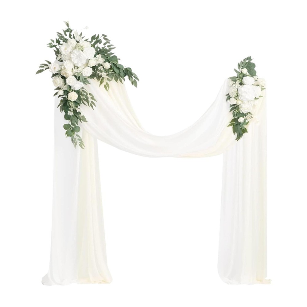 Wedding Arch Flowers with Drapes Greenery for Valentines Day Holiday Wedding