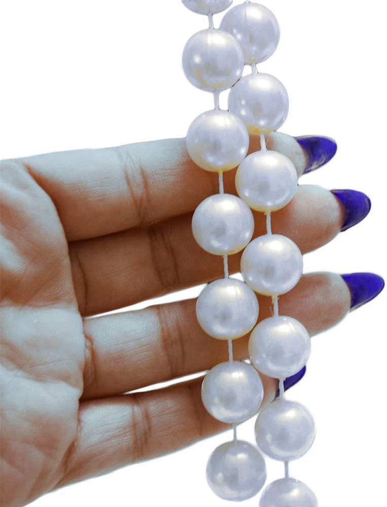 Pearl Strands, 14 Mm Large Pearls Garland Faux Crystal Beads Garland Spool Roll