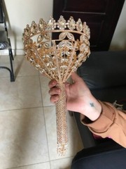 flower bouquets Gold and silver Wedding holders for bride