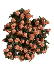 Vintage Poly Silk Rose Buds Flower Wire Stem Bouquet Wedding Crafts Hats Dolls