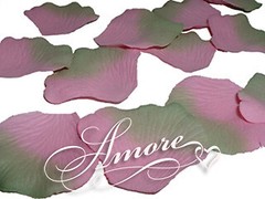 1000 Wedding Silk Rose Petals Green-Pink, Petals & Garlands, Rose Petals