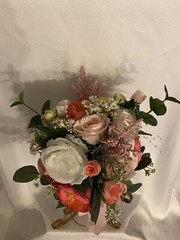 bridal Wedding Bouquet New Pinks, Free Matching Boutonnière