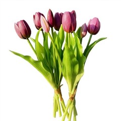 10pcs Multicolor Artificial Tulip Bundle with 5pcs Purple and 5pcs Light Purple