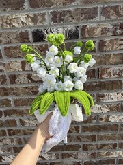 Handmade Pipecleaner Wedding Bouquet & Buttonhole – Lily of the Valley Set