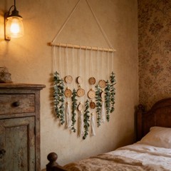 Artificial Eucalyptus Wall Hanging Fake Boho Wall Art Bedroom Kitchen Home Decor