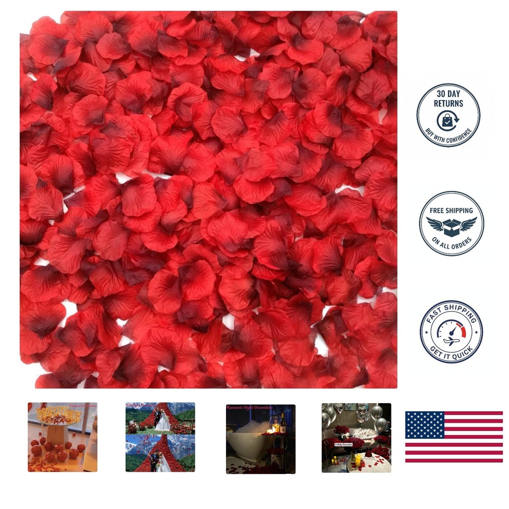 Romantic 2200 PCS Dark-Red Silk Rose Petals for Weddings & Special Occasions