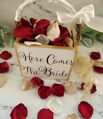 Burgundy Flower Girl Petals Beige Boho Wedding Ceremony Decor Proposal We Do