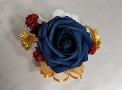 Burgundy Navy Blue Ivory Rose Bridal Wedding Bouquet Accessories