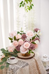 Fake Roses Bridal Flowers, y Rose Silk Combo, Party Decor