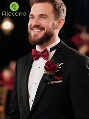 Elegant Burgundy Corsage and Boutonniere Set for Weddings & Proms – Silk Flowers