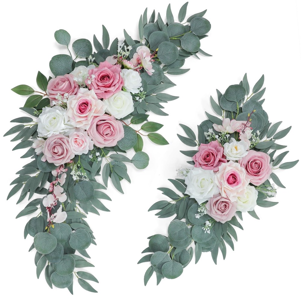 ponatia Artificial Wedding Arch Flowers (Pack of 2), Dusty Rose Wedding Flowe…