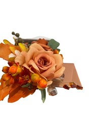 Ling’s Moment Pocket Boutonniere Single for Men Groom for Wedding Burnt orange