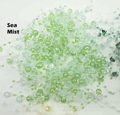 12 PC Beach Coastal Beaded Christmas or Beach Wedding Garland- Sea Mist, 5FT