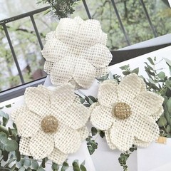 Decorate with Charm Vintage Hessian Burlap Lace Flowers (65 characters)