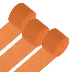 3Roll 1.8″x82FT Crepe Paper Streamers Decorations Orange