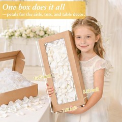 1000+Pcs Dried Real White Rose Petals, Freeze Preserved Flower Petals 8.47oz for
