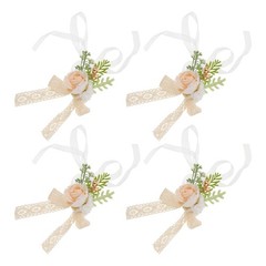 4 Pcs Wedding Wrist Corsage Bridal Flower Bridesmaid Corsages for