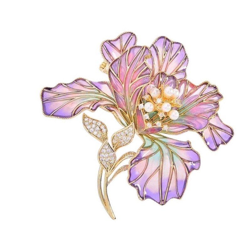 Traditional Floral Design Brooch Alloy Coat Suit Dress Safety Badge Lapel Pin