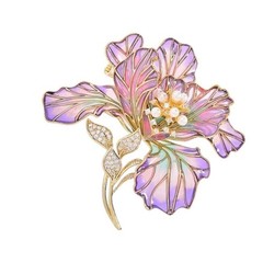 Traditional Floral Design Brooch Alloy Coat Suit Dress Safety Badge Lapel Pin