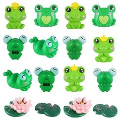 16 Pcs Mini Frog Flower Figurines Cute Miniature Resin Frog Stuff Bulk Mini