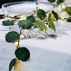 32 feet Green Eucalyptus Leaves LED GARLAND Battery Operated Fairy Lights Party