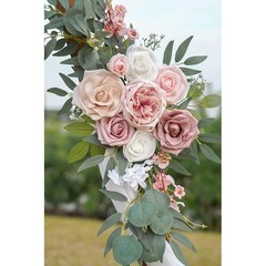 Wedding Flowers Arch Set Silk Rose Decorations Outdoor Garden Ceremony New