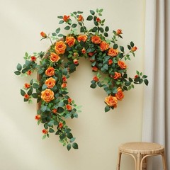 Artificial Floral Vine Outdoor Flower Backdrop Wall Verdant Leafy Design