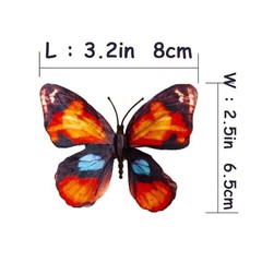 -Decorative Butterfly Clips, 3Drtificial Silk Butterflies, Multicolor, Small A