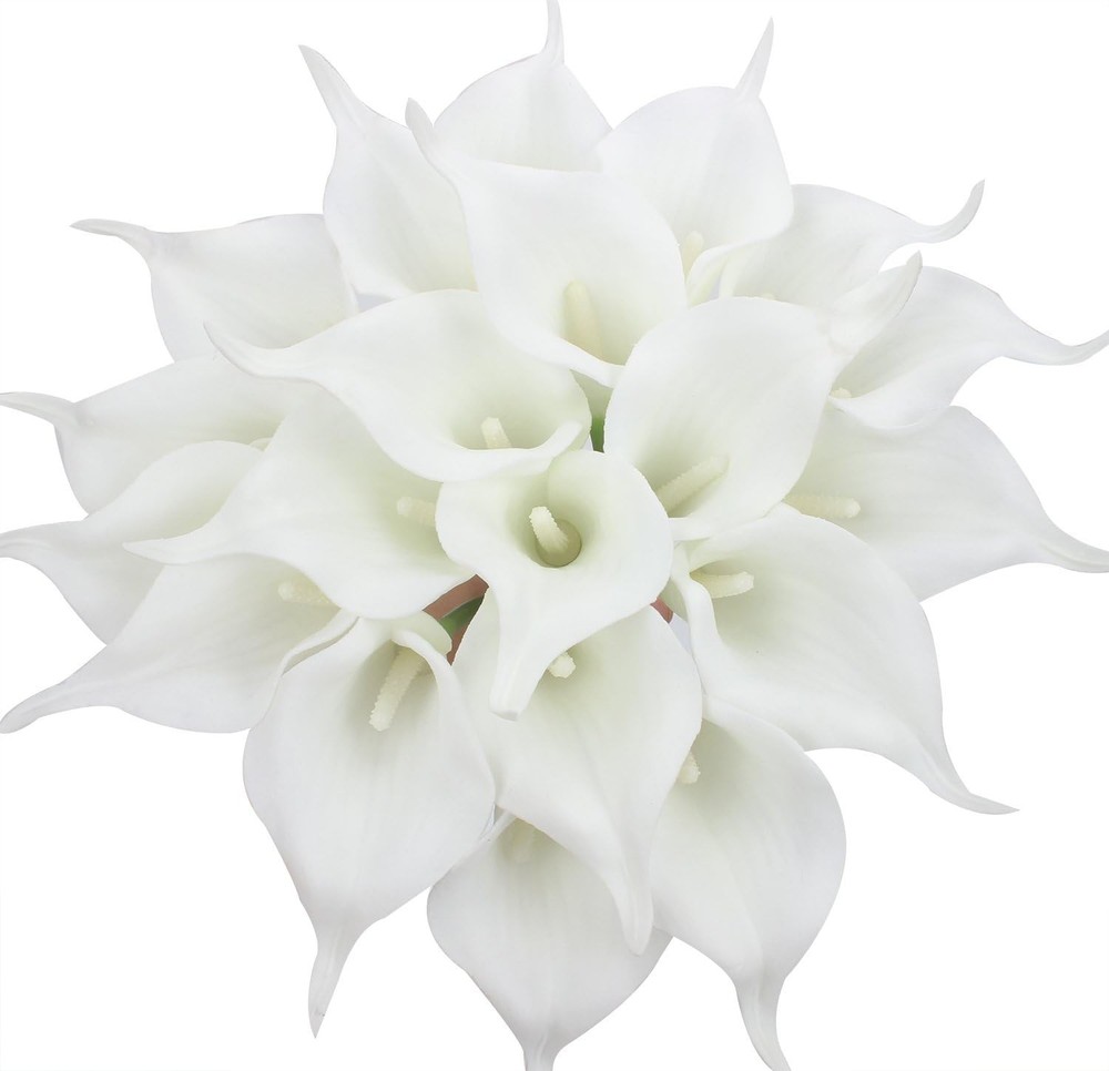20pcs Calla Lily Bridal Wedding Bouquet Lataex Real Touch Artificial Flower Home