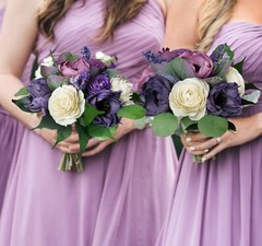 Purple White Bridal Bouquet Sola Wood Bride Wildflower Lavender Wedding Flowers