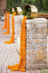 10 Pc Lot Indian Wedding Decor Articial Garland Handmade Marigold Flower Vine