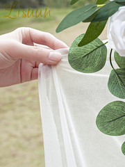 Artificial Wedding Arch Flowers with Chiffon Runner, Pack of 3 | Includes 2 Flow