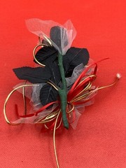 Bridal & Flower Girl Bouquets, Boutonnieres, Black and White with Red Roses