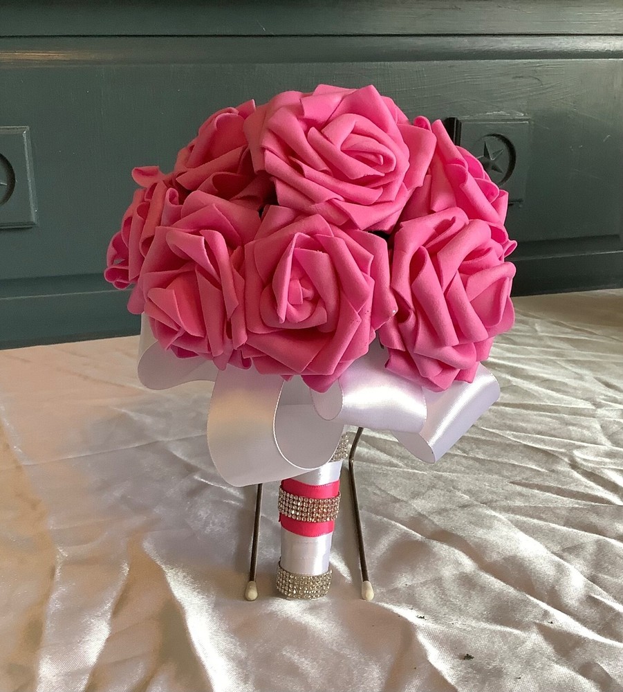 Small rose bridal bouquet with real touch roses…you pick color