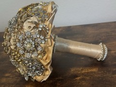 Sparkly Crystal Rhinestones Wedding Bridal Bouquet Brooch Bride Hand Flower 8in