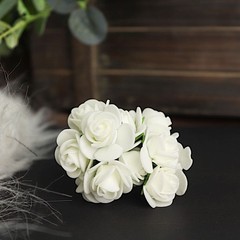 48 IVORY Mini Roses 4″ Foam ARTIFICIAL FLOWERS Stems Party Wedding DIY Supplies