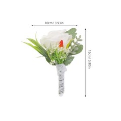 4Pcs Reusable Bridal Party Lapel Pins Assorted Color Faux Flower Boutonniere