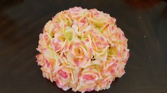 11-12″ Rose Flower Kissing Ball Silk Rose Pomander for Wedding and Party 1 Piece